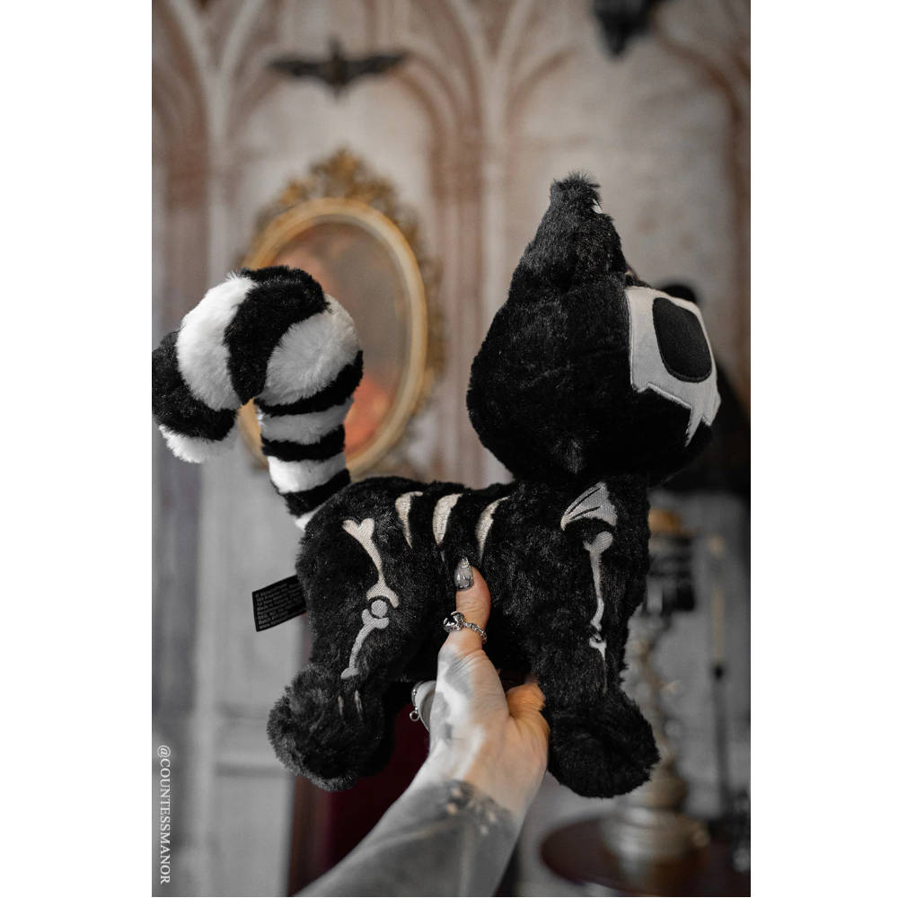 Vampire Freaks - Rainbow Skelekitty Plüschtier - Schwarz/Regenbogen